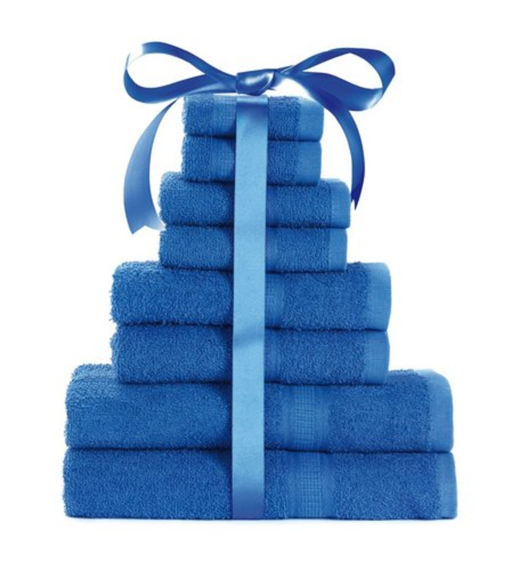 1 AS NEW BAGGED 8 PIECE TOWEL BALE IN DENIM