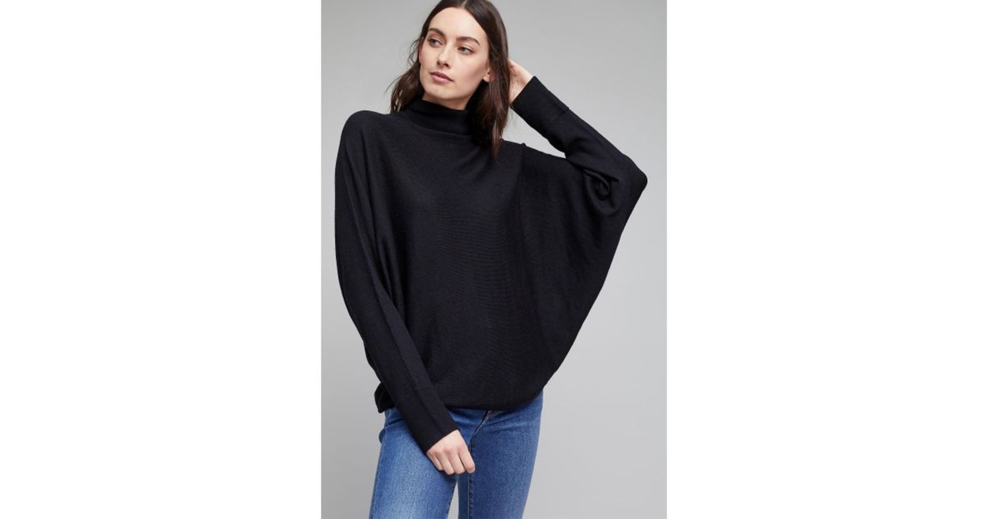 1 PACKAGED ANTHROPOLOGIE CASHMERE HIGH KNECK SWEATER IN BLACK SIZE SMALL