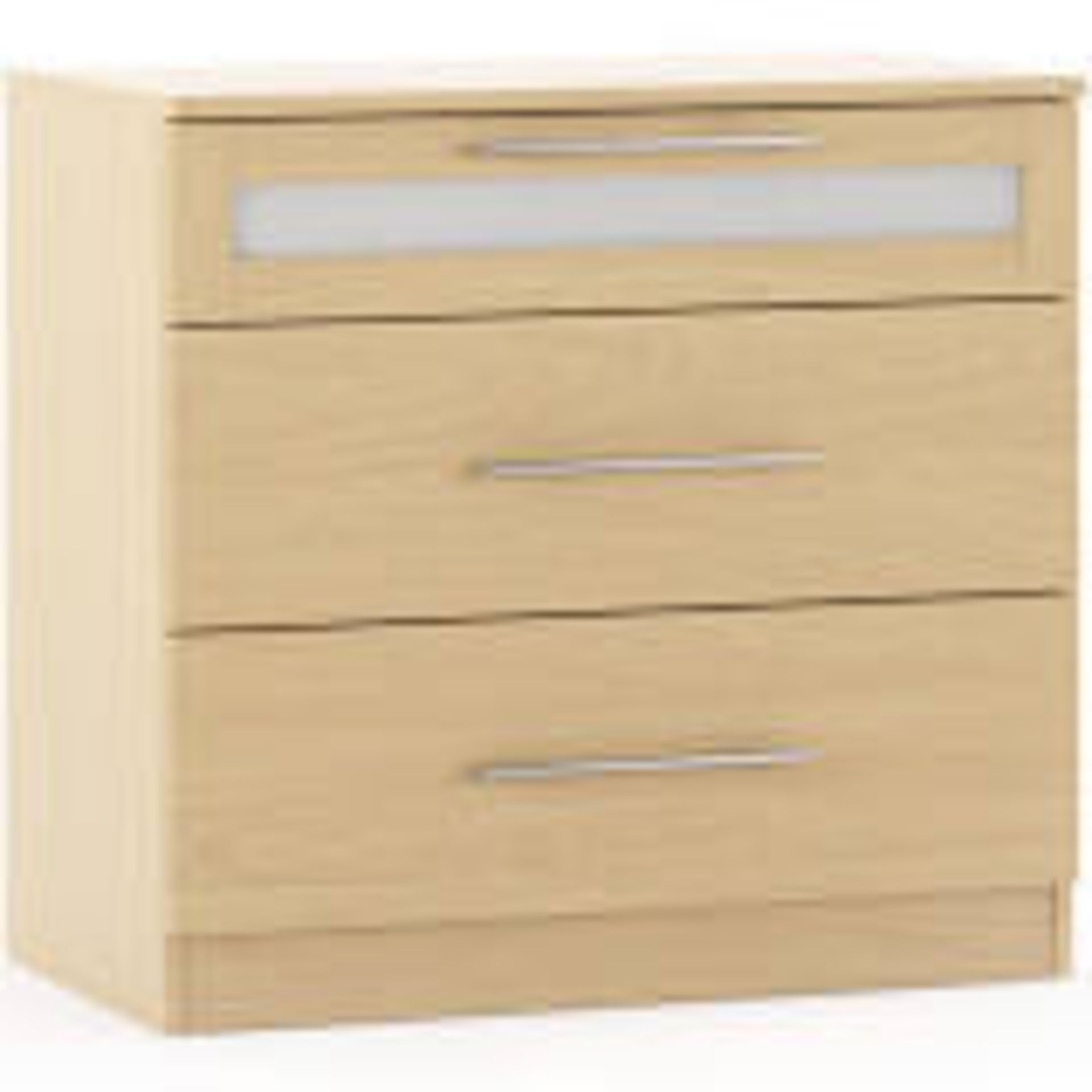 1 BRAND NEW BOXED MARBELLA 3 DRAW CHEST IN OAK 6159694