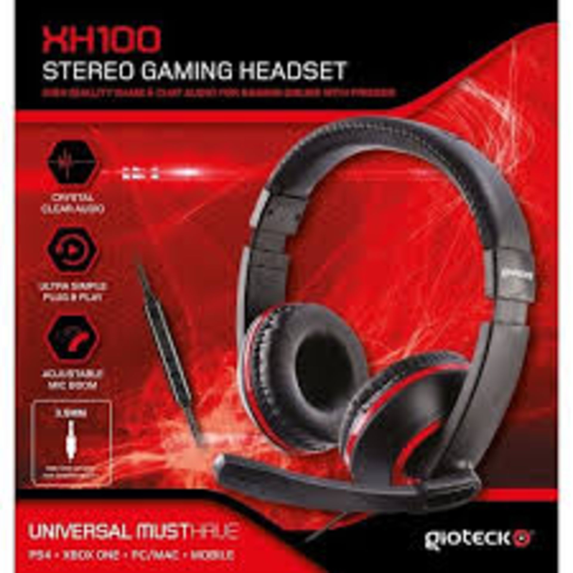 1 BOXED GIOTECK XH100 STEREO GAMING HEADSET (VIEWING AVAILABLE)