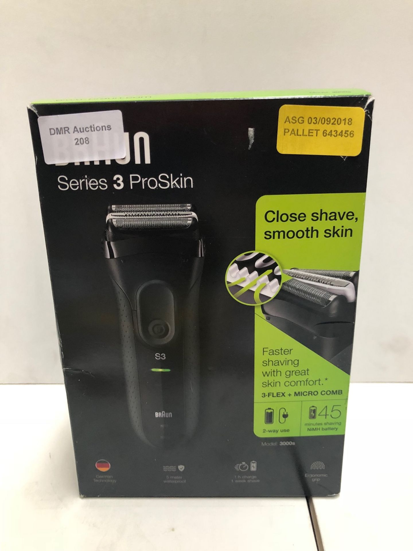 1 / RRP £30.00 BRAUN SERIES 3 PROSKIN / ASG 03.09.18 PALLET 643456 (VIEWING HIGHLY RECOMMENDED)