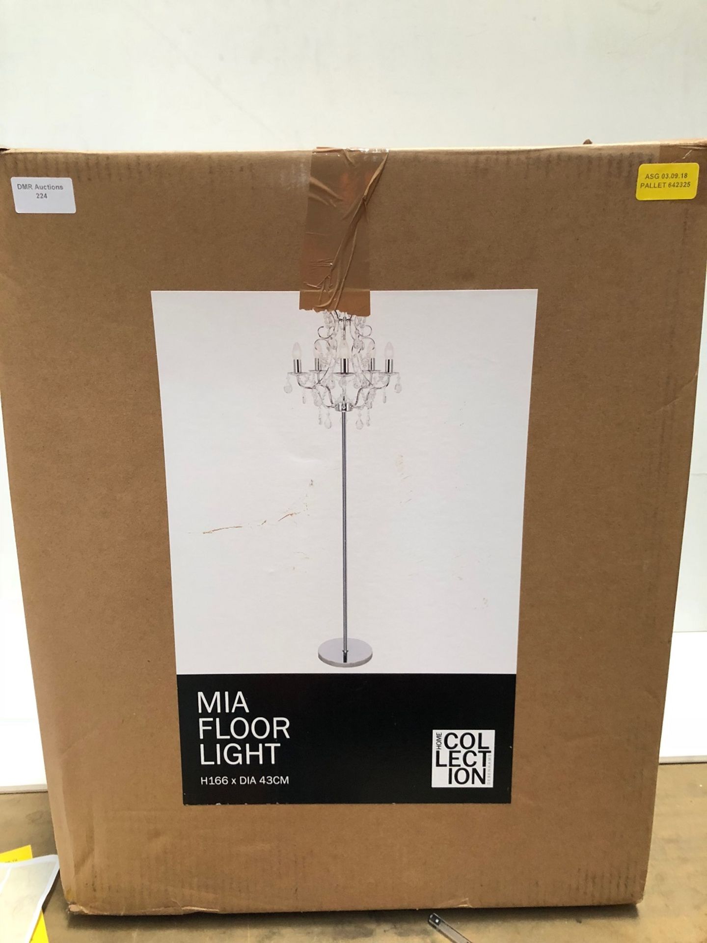 1 / RRP £130.00 HOME COLLECTION MIA FLOOR LIGHT / ASG 03.09.18 PALLET 642325 (VIEWING HIGHLY