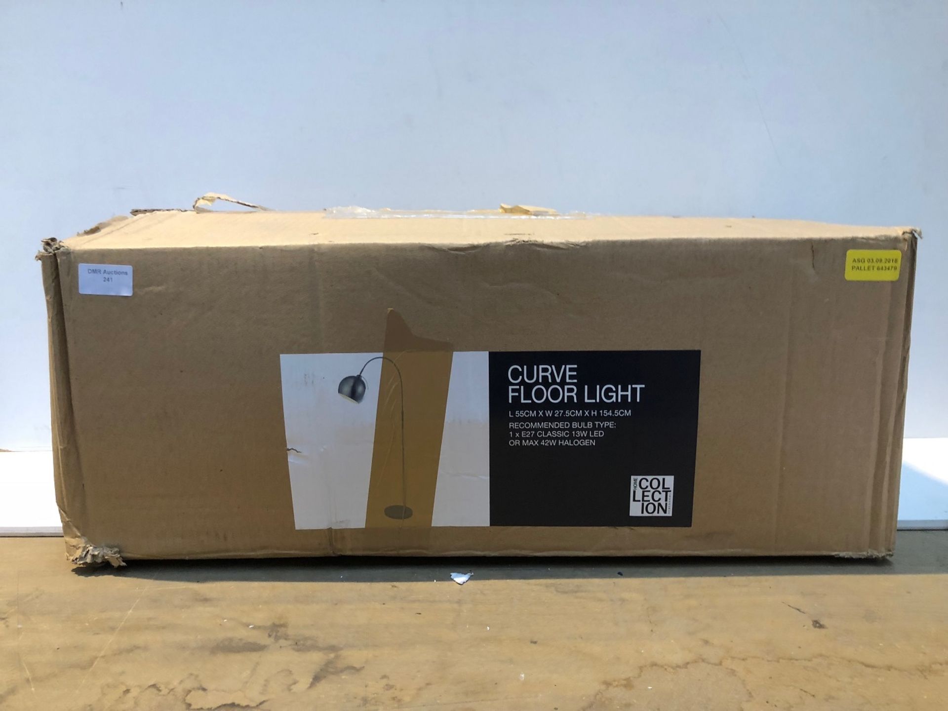 1 / RRP £75.00 HOME COLLECTION CURVE FLOOR LIGHT / ASG 03/09/18 PALLET 643479 (VIEWING HIGHLY