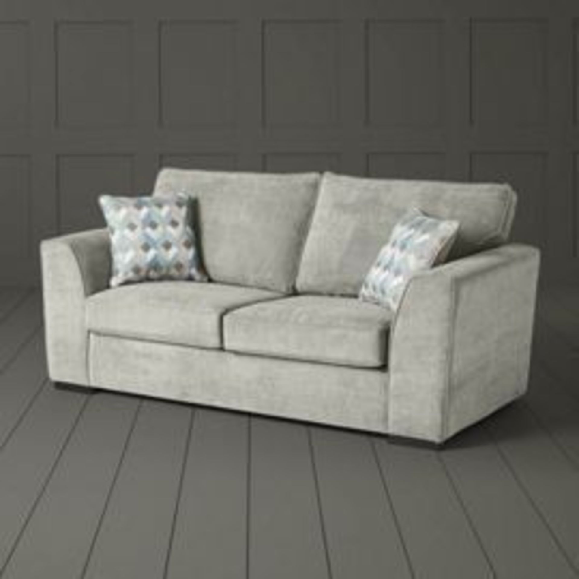 1 BRAND NEW BAGGED BOSTON 2.5 SEATER SOFA IN LIGHT GREY / CTS07907 (VIEWING HIGHLY RECOMMENDED)