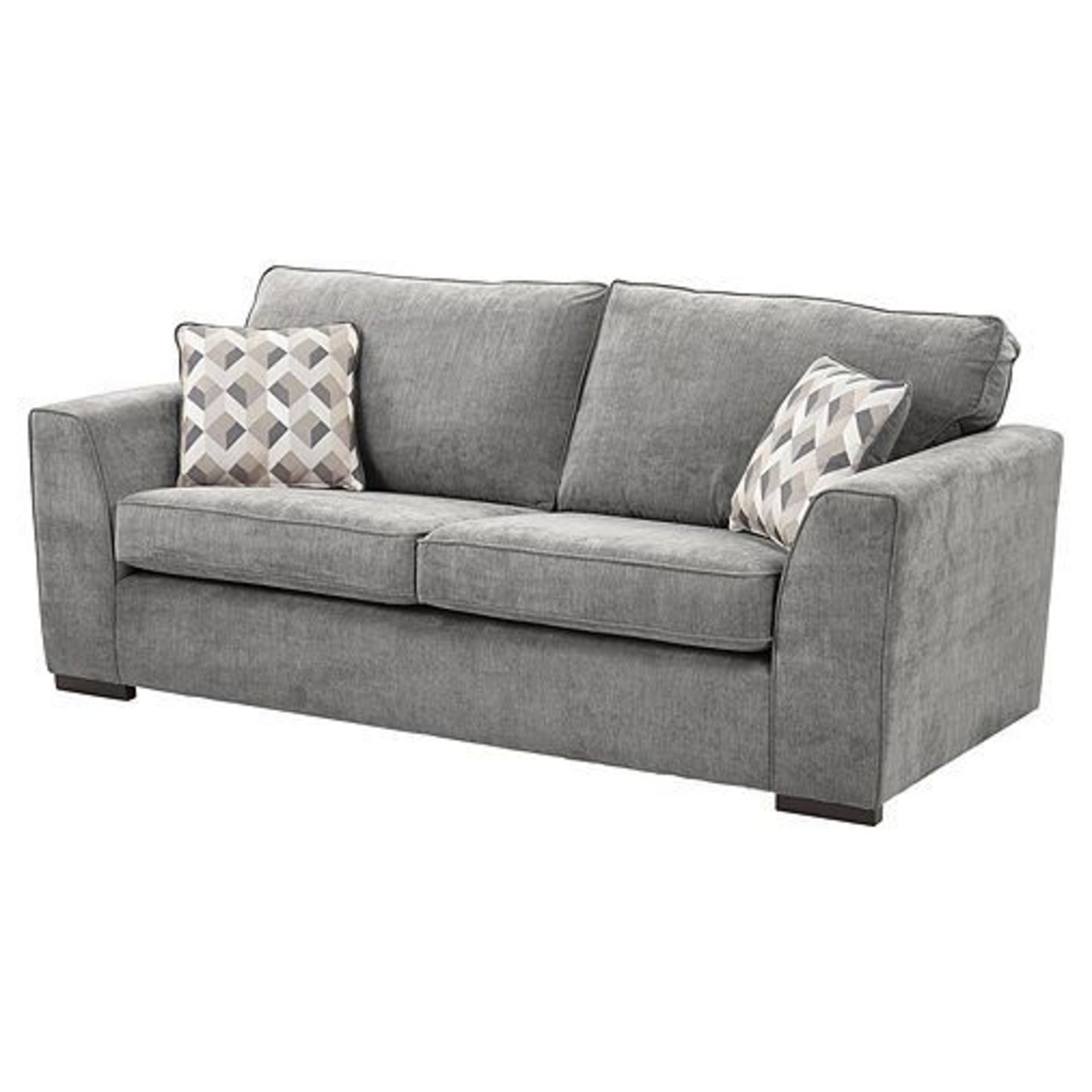 1 BRAND NEW BAGGED BOSTON 3 SEATER SOFA IN DARK GREY / 42592 (VIEWING HIGHLY RECOMMENDED)