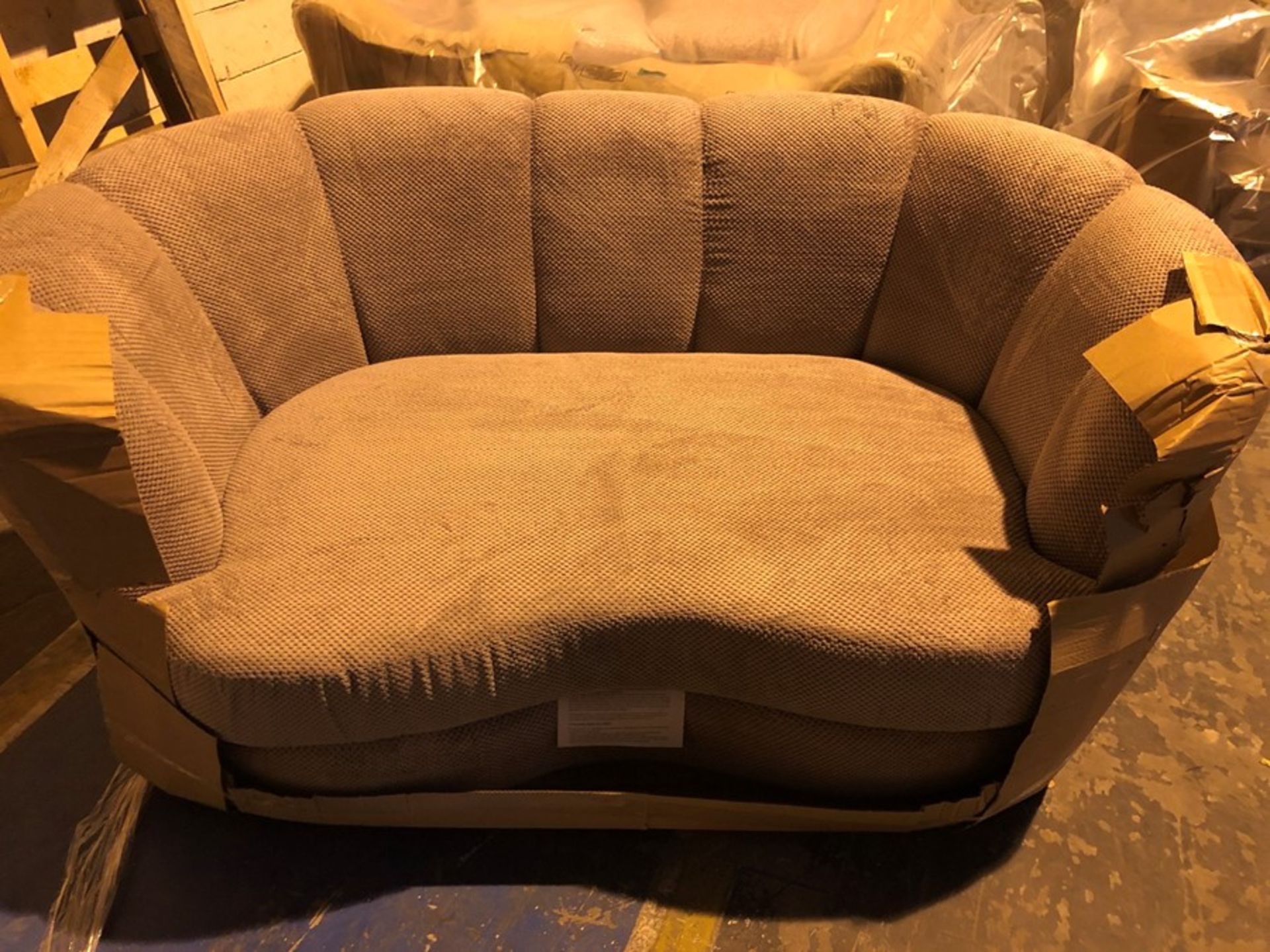 1 / BRAND NEW BAGGED FABB SOFA JELLY 2 SEATER IN BRICK TAUPE (VIEWING HIGHLY RECOMMENDED)