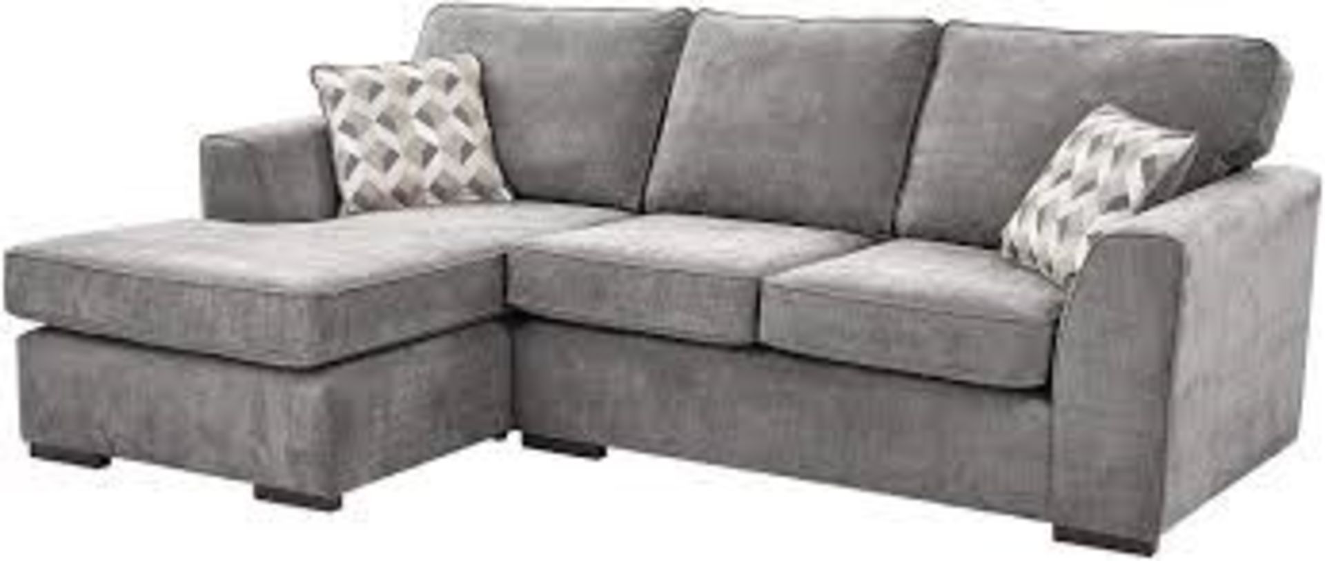 1 / BRAND NEW BAGGED BOSTON LEFT HAND CORNER SOFA IN DARK GREY (VIEWING HIGHLY RECOMMENDED)