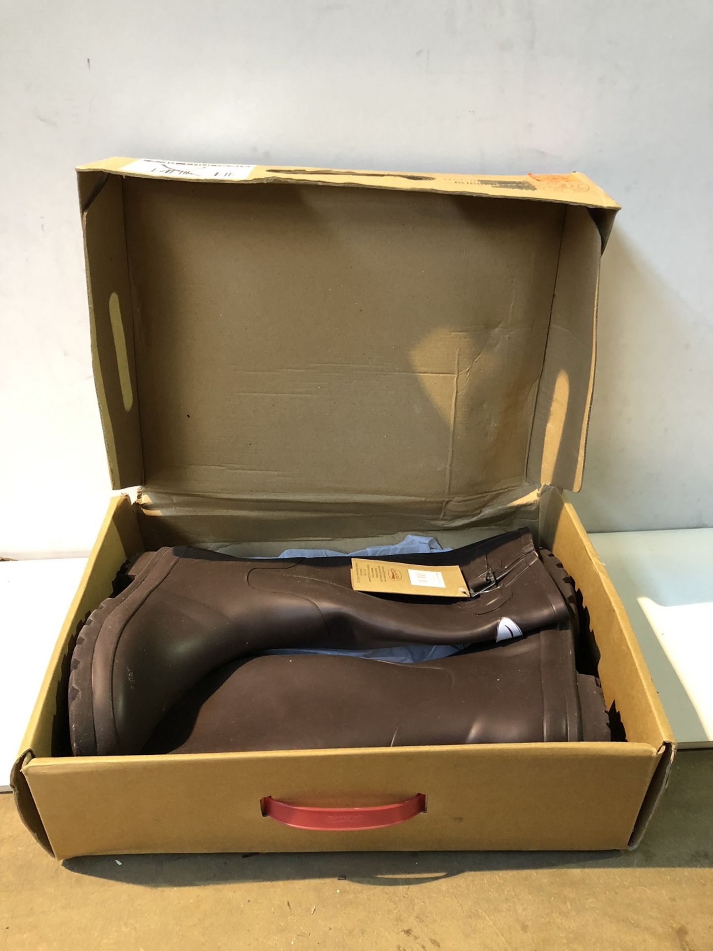 1 / BOXED PAIR OF LADIES DESIGNER WELLINGTON / SIZ