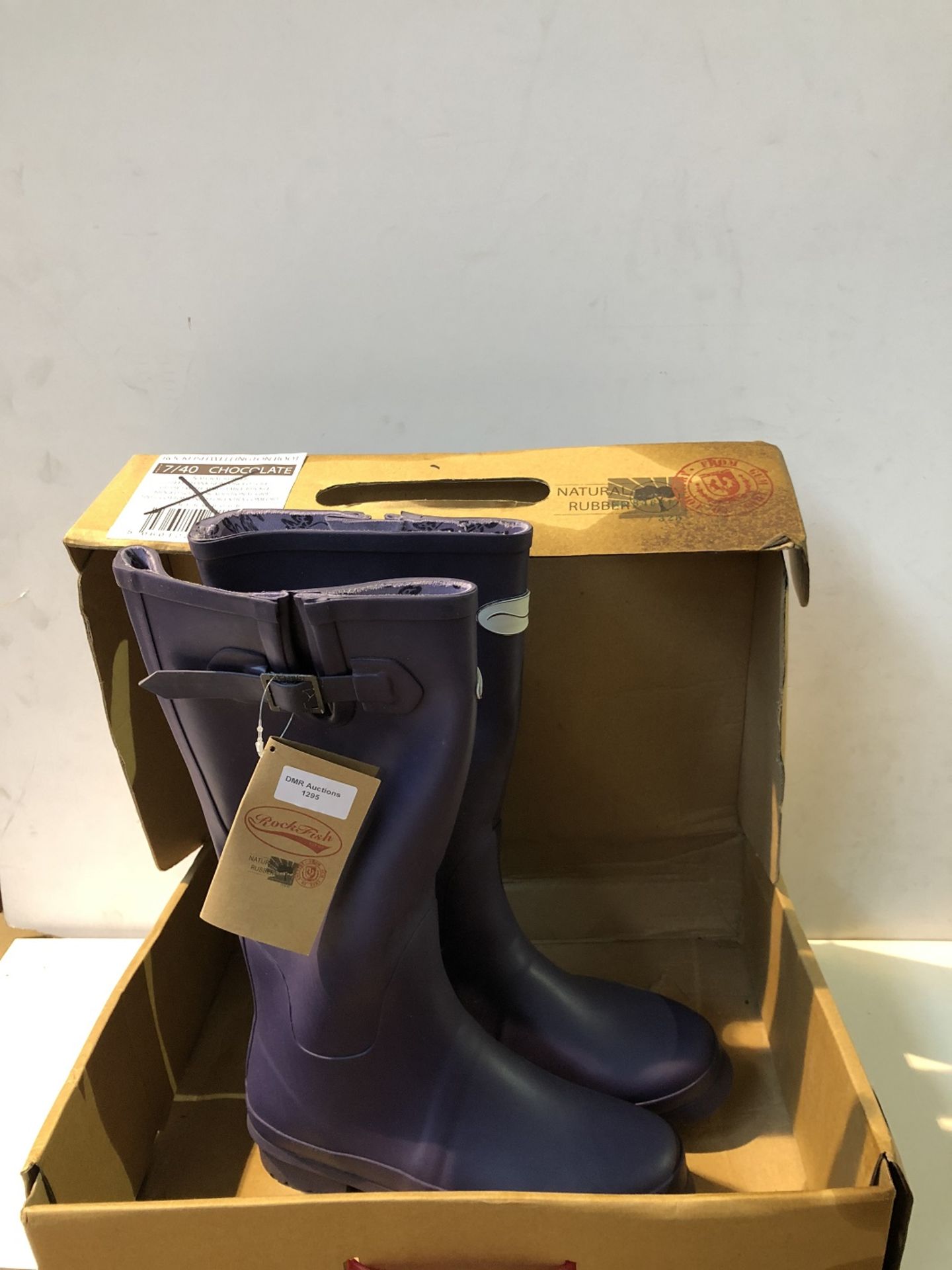 1 / BOXED PAIR OF LADIES DESIGNER WELLINGTON / SIZ