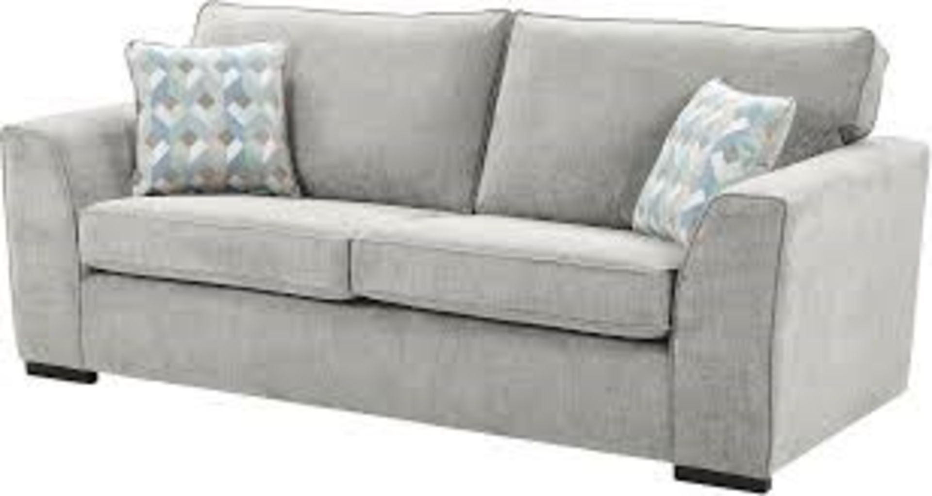 1 BRAND NEW BAGGED BOSTON 2.5 SEATER SOFA IN LIGHT GREY (VIEWING HIGHLY RECOMMENDED)