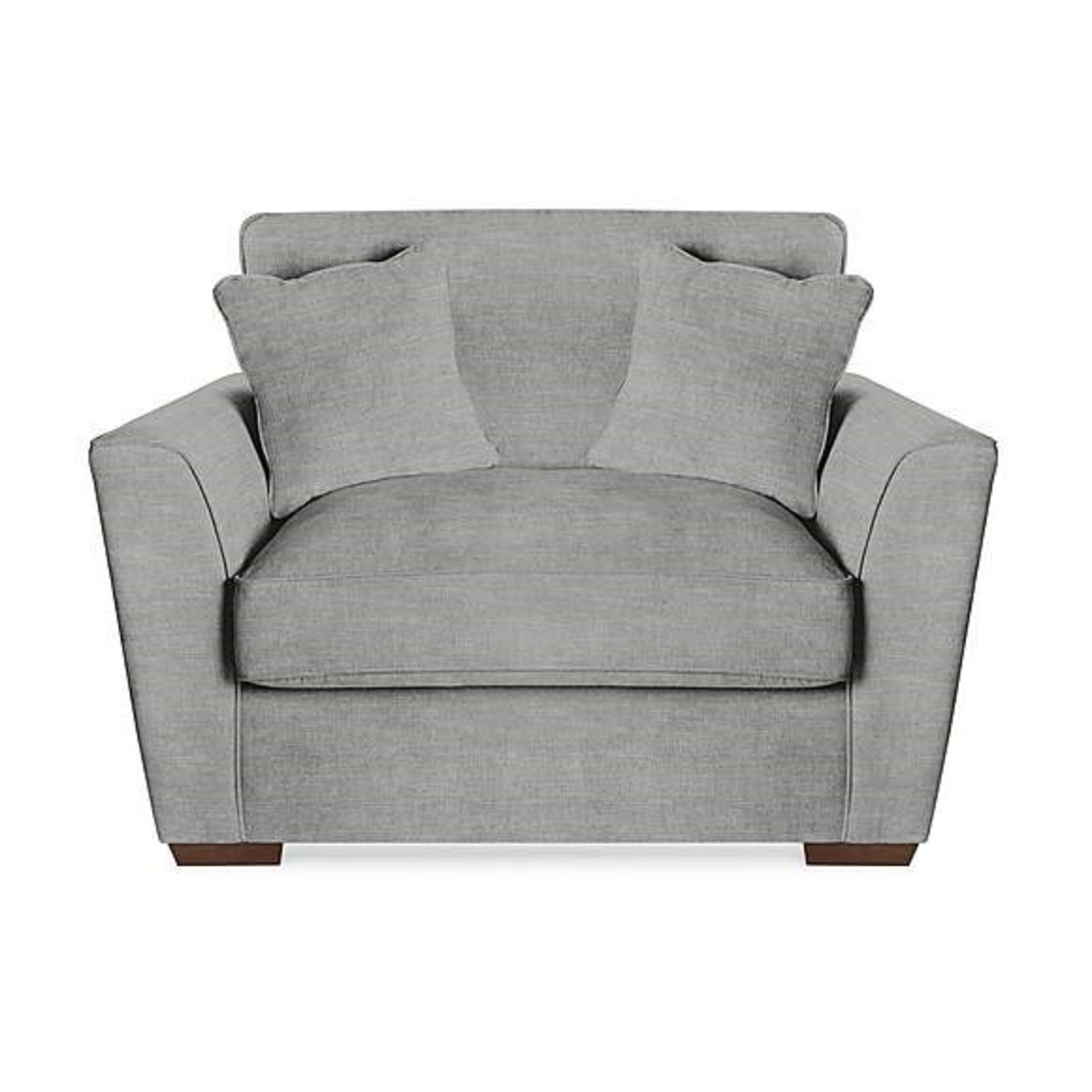 1 BRAND NEW BAGGED DUNELM GROSVENOR SNUGGLE CHAIR IN NORFOLK GREY (VIEWING HIGHLY RECOMMENDED)