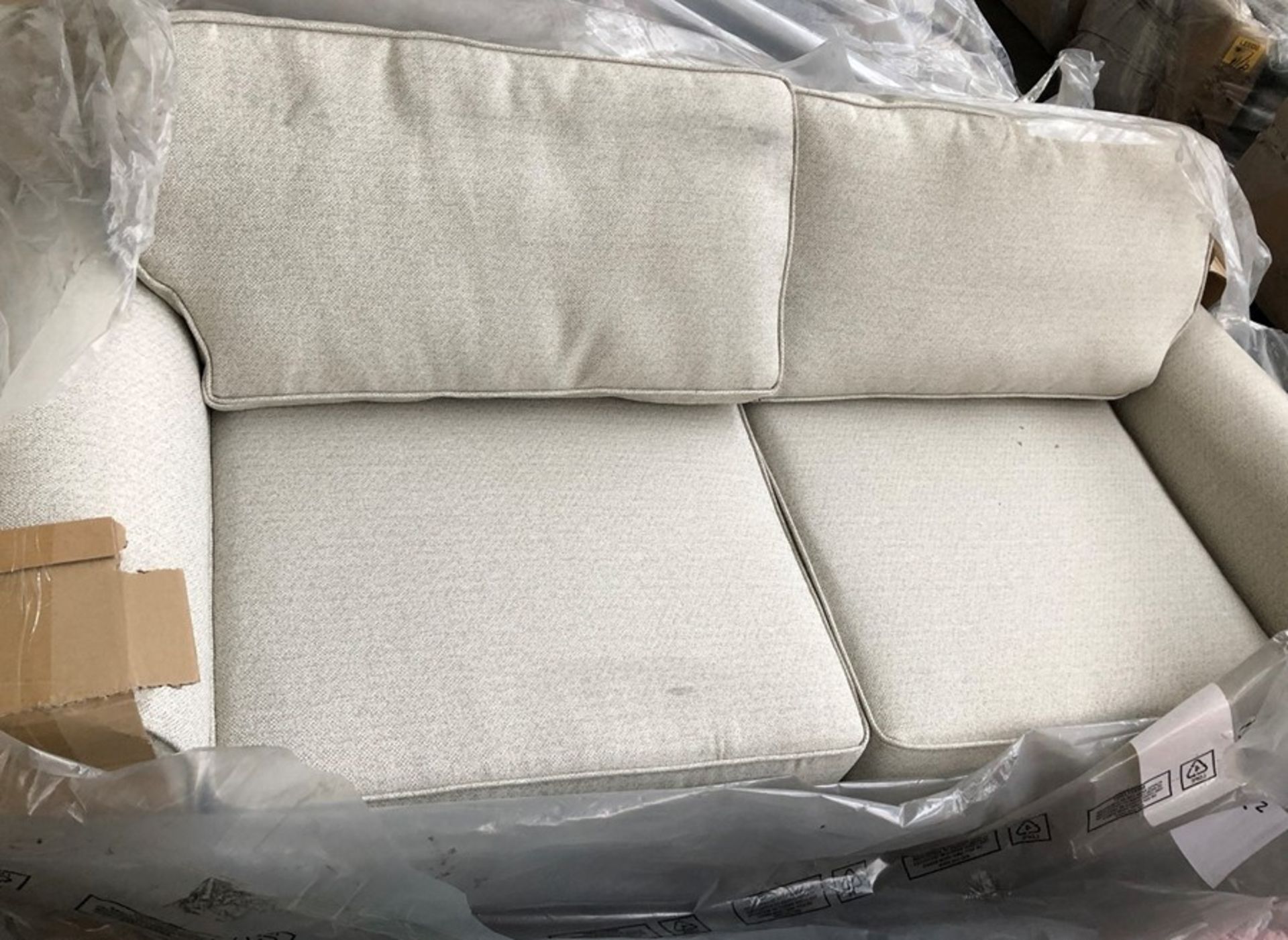 1 BRAND NEW BAGGED FABB SOFAS EDIT 3 SEATER SOFA IN AREZZO CREAM (VIEWING HIGHLY RECOMMENDED)