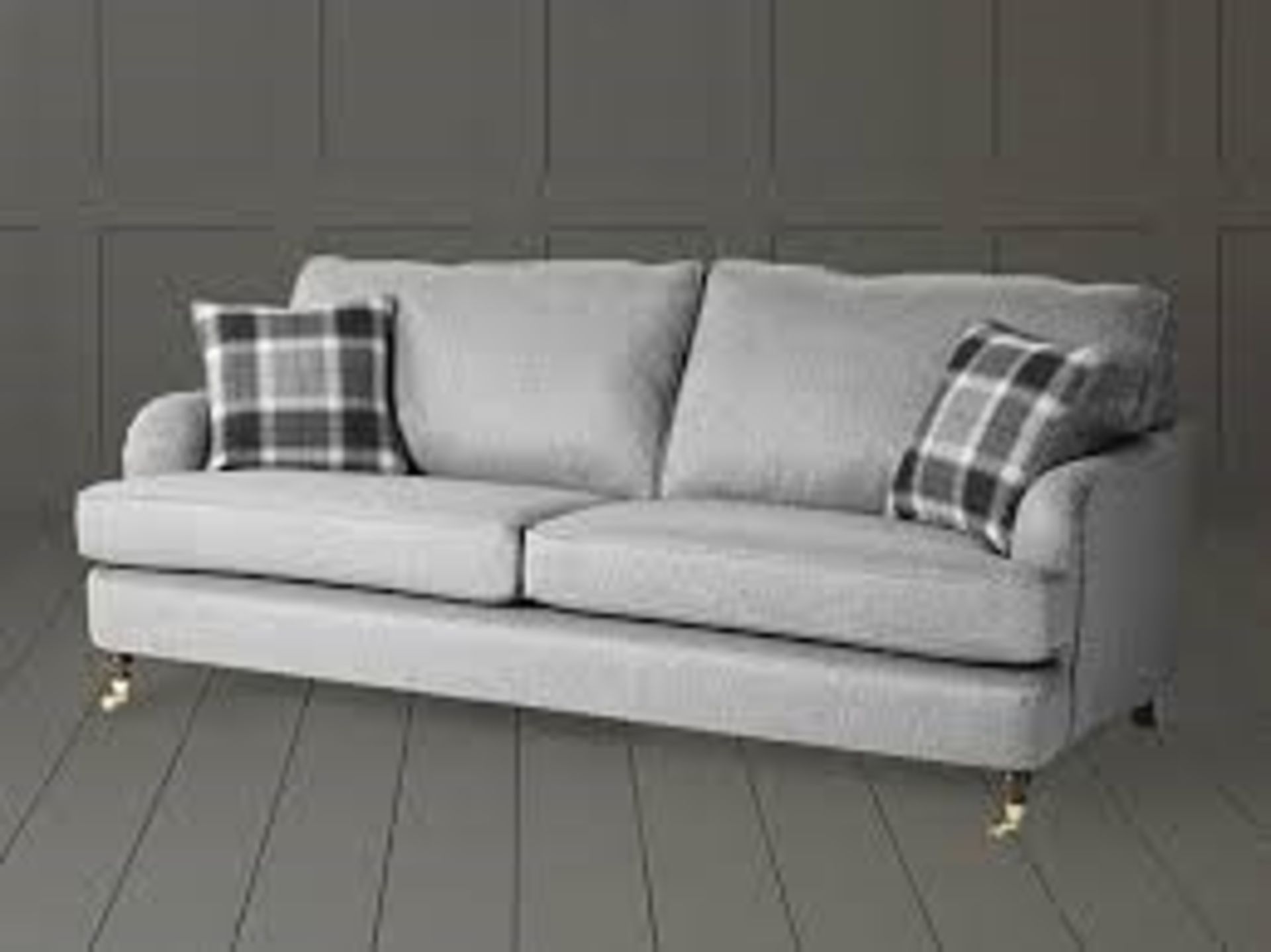 1 BRAND NEW BAGGED CARRINGTON 3 SEATER SOFA IN GREY (VIEWING HIGHLY RECOMMENDED)