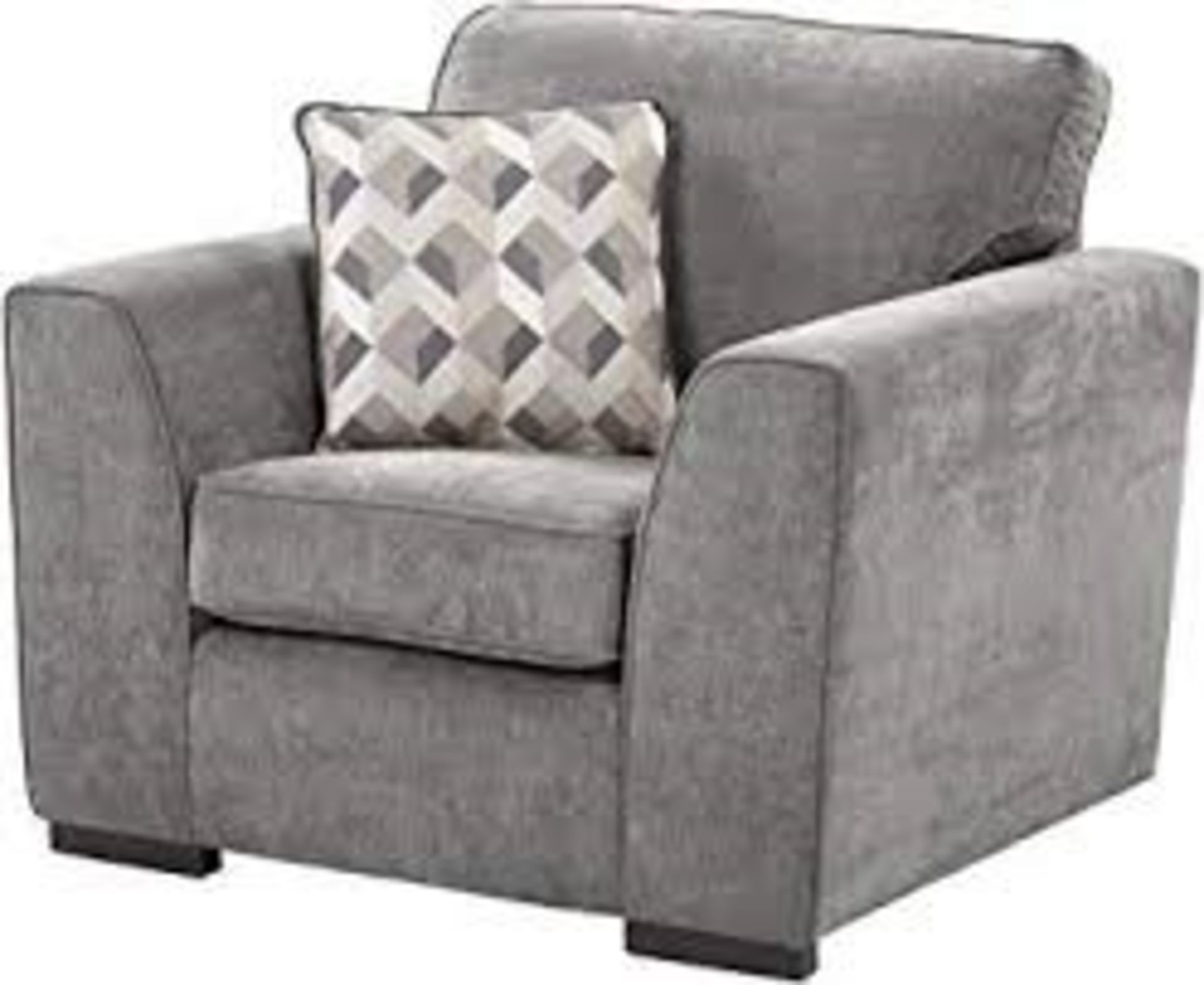 1 BRAND NEW BAGGED BOSTON ARMCHAIR IN DARK GREY (VIEWING HIGHLY RECOMMENDED)