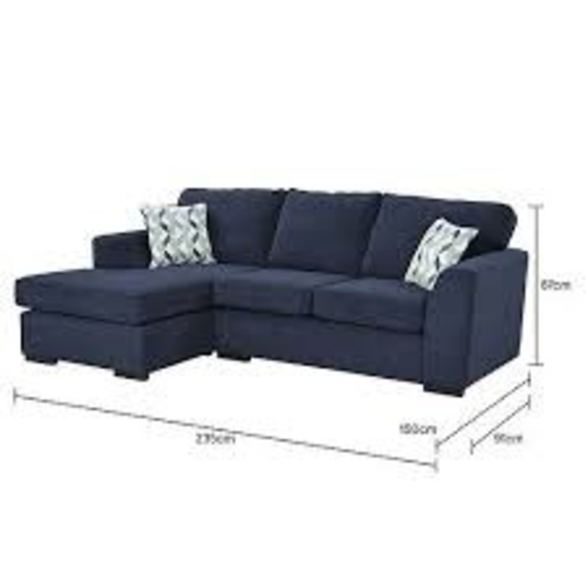 1 BRAND NEW BAGGED BOSTON LEFT HAND CORNER CHAISE IN NAVY (VIEWING HIGHLY RECOMMENDED)