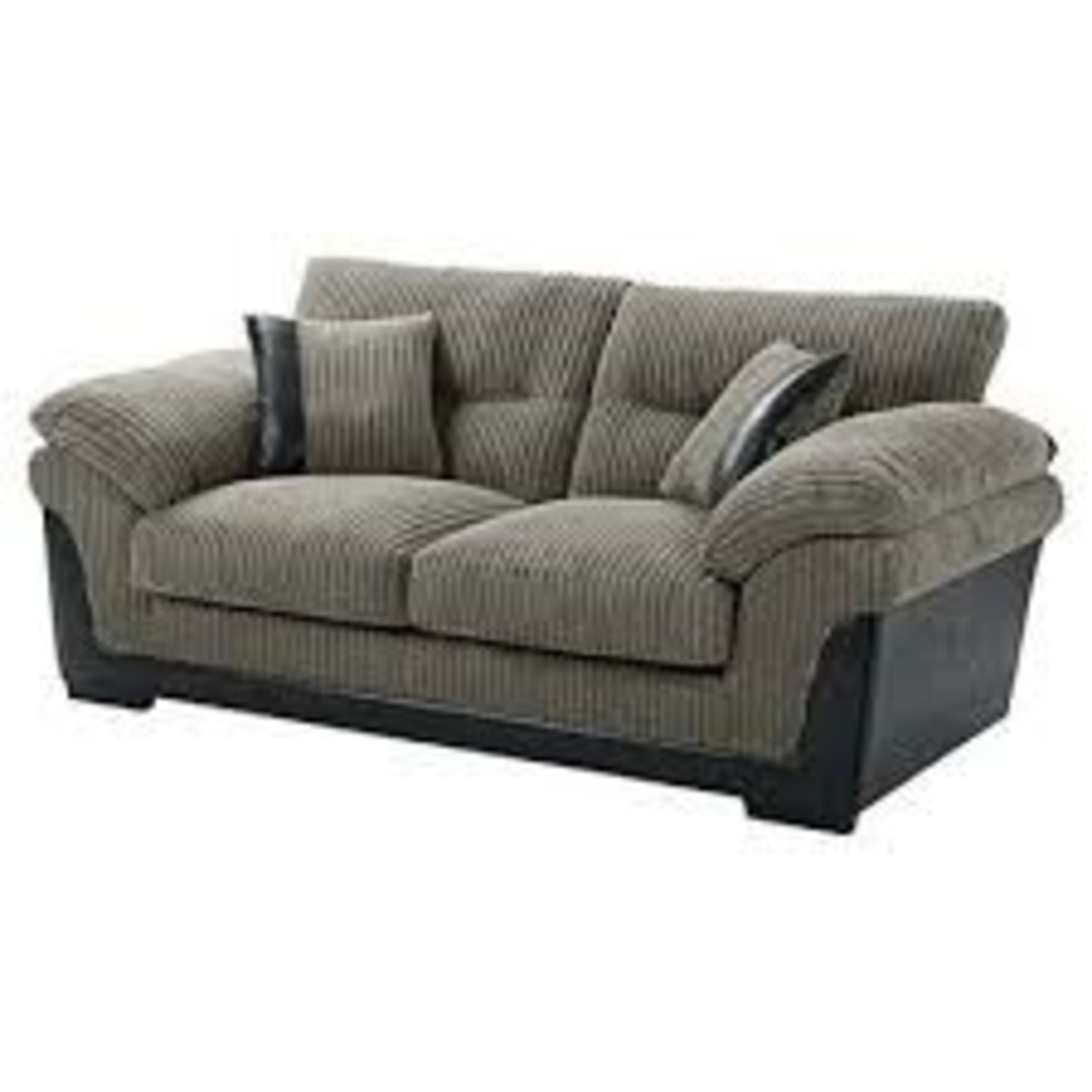 1 BRAND NEW BAGGED KENDAL 2.5 SEATER JUMBO CORD SOFA IN CHARCOAL (VIEWING HIGHLY RECOMMENDED)