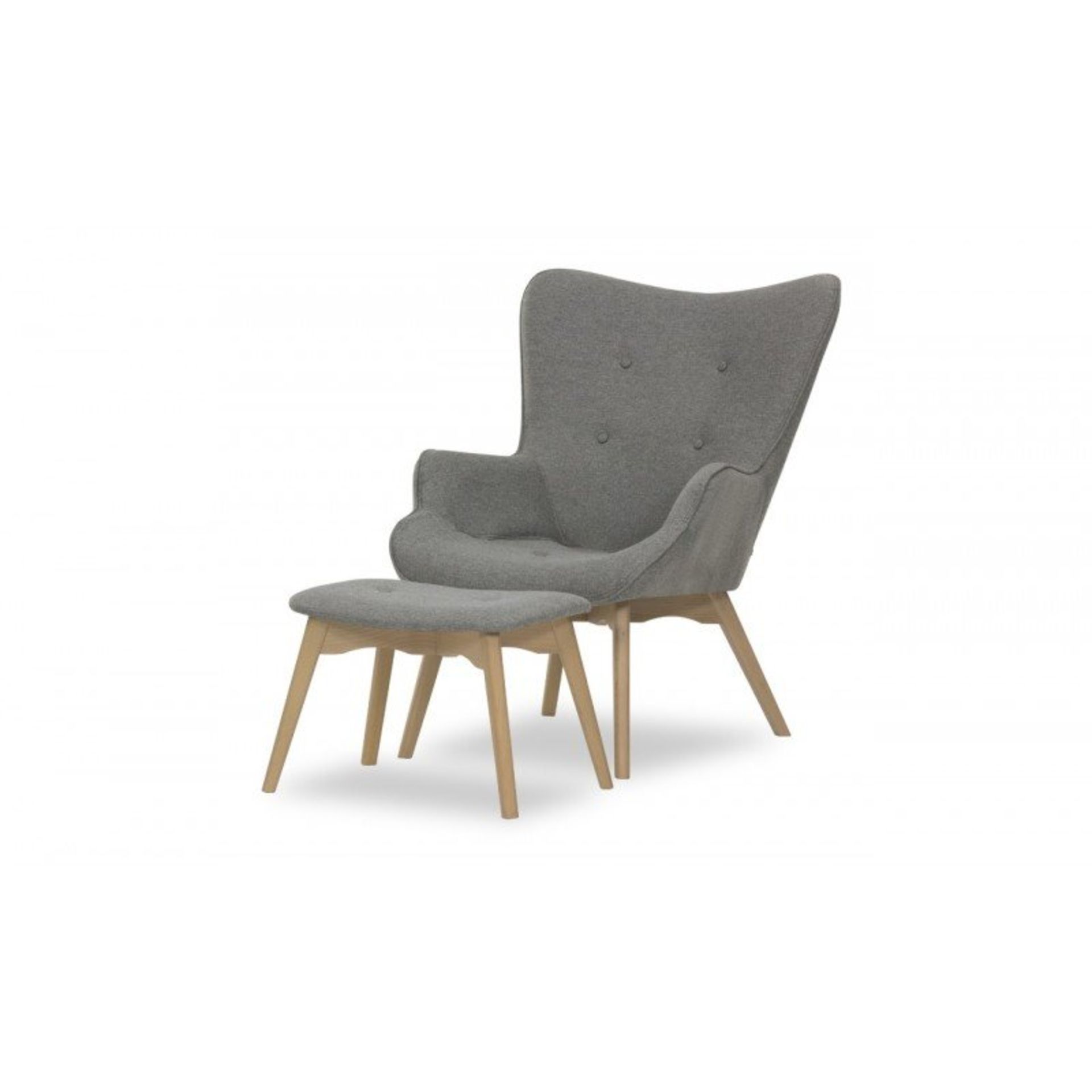 1 GRADE A DUCON CHAIR AND PUFF SET IN GREY / RRP £298.00 (VIEWING HIGHLY RECOMMENDED)