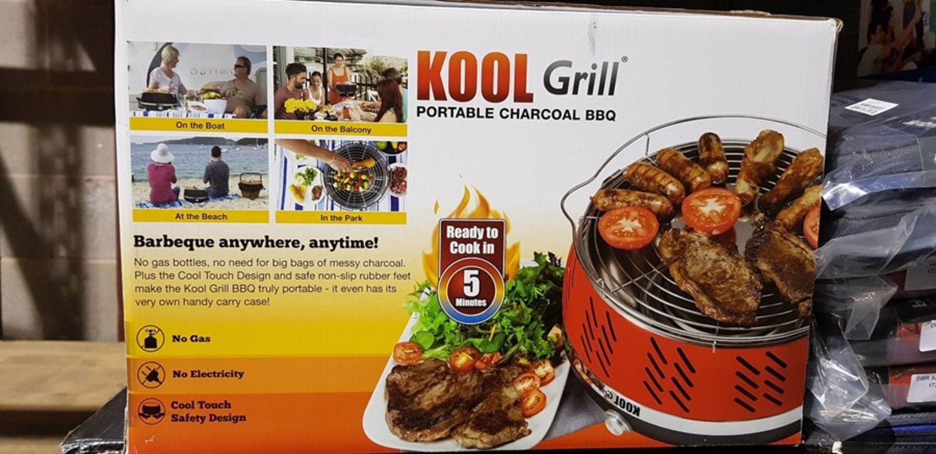 1 KOOL GRILL PORTABLE CHARCOAL BBQ (VIEWING HIGHLY RECOMMENDED)