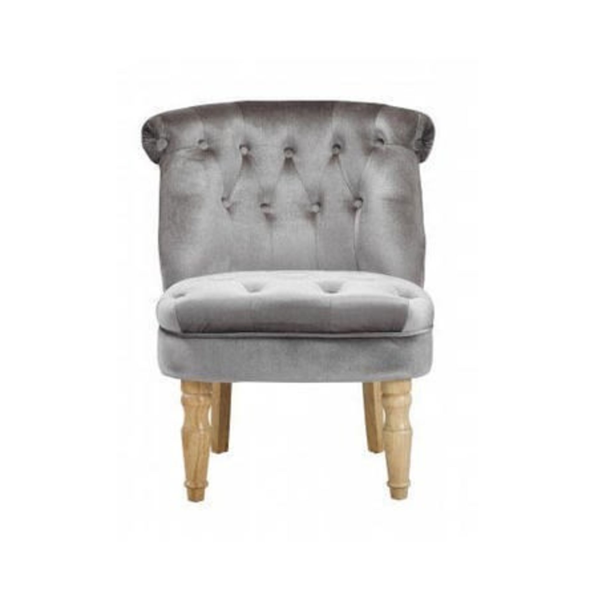 1 GRADE A BOXED CHARLOTTE OCCASIONAL ACCENTS CHAIR IN SILVER VELVET / RRP £140.00 (VIEWING HIGHLY