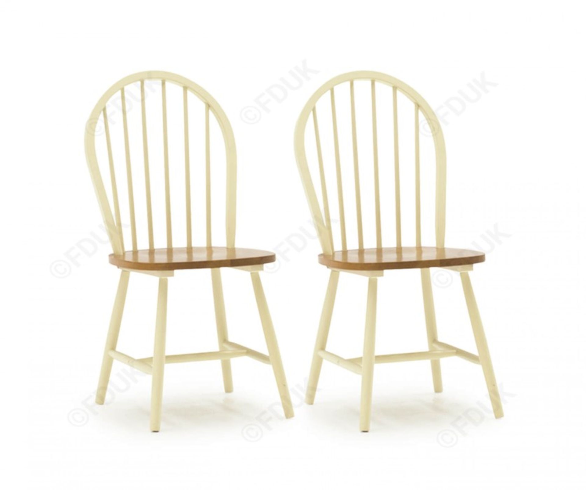 1 GRADE A BOXED VIDA LIVING PAIR OF WINDSOR DINING CHAIRS IN WHITE / RRP £150.00 (VIEWING HIGHLY