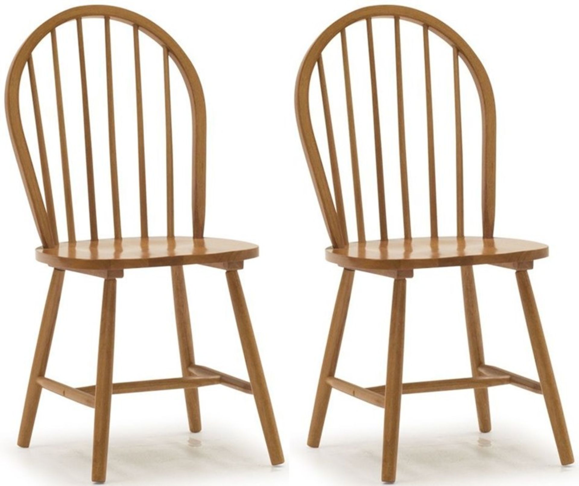 1 GRADE A BOXED VIDA LIVING PAIR OF WINDSOR DINING CHAIRS IN HONEY / RRP £150.00 (VIEWING HIGHLY