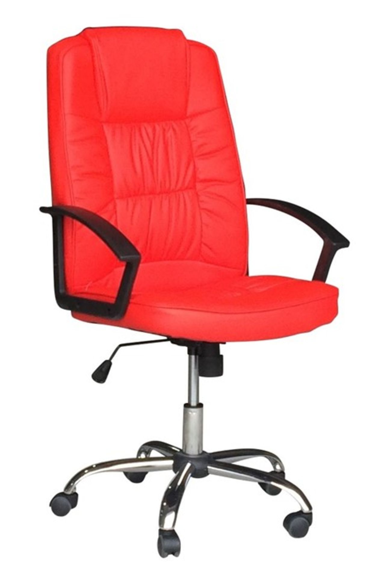 1 BRAND NEW BOXED RED LEATHER PU EXECUTIVE OPERATORS CHAIR OCR007RED (VIEWING HIGHLY RECOMMENDED)
