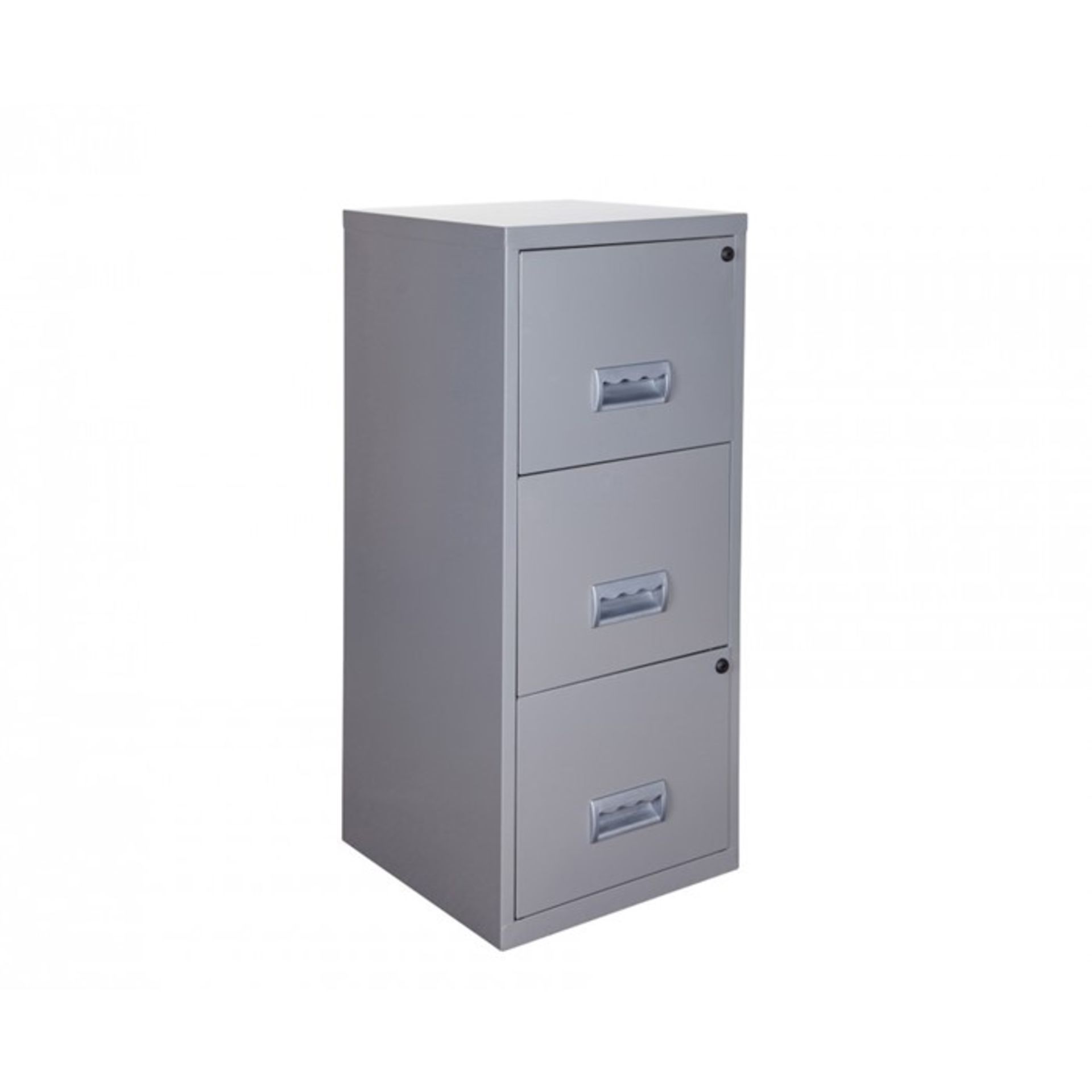 1 GRADE A PACKAGED RYMANS A4 3 DRAWER MAIX FILING CABINET IN SILVER / RRP £79.99 (VIEWING HIGHLY