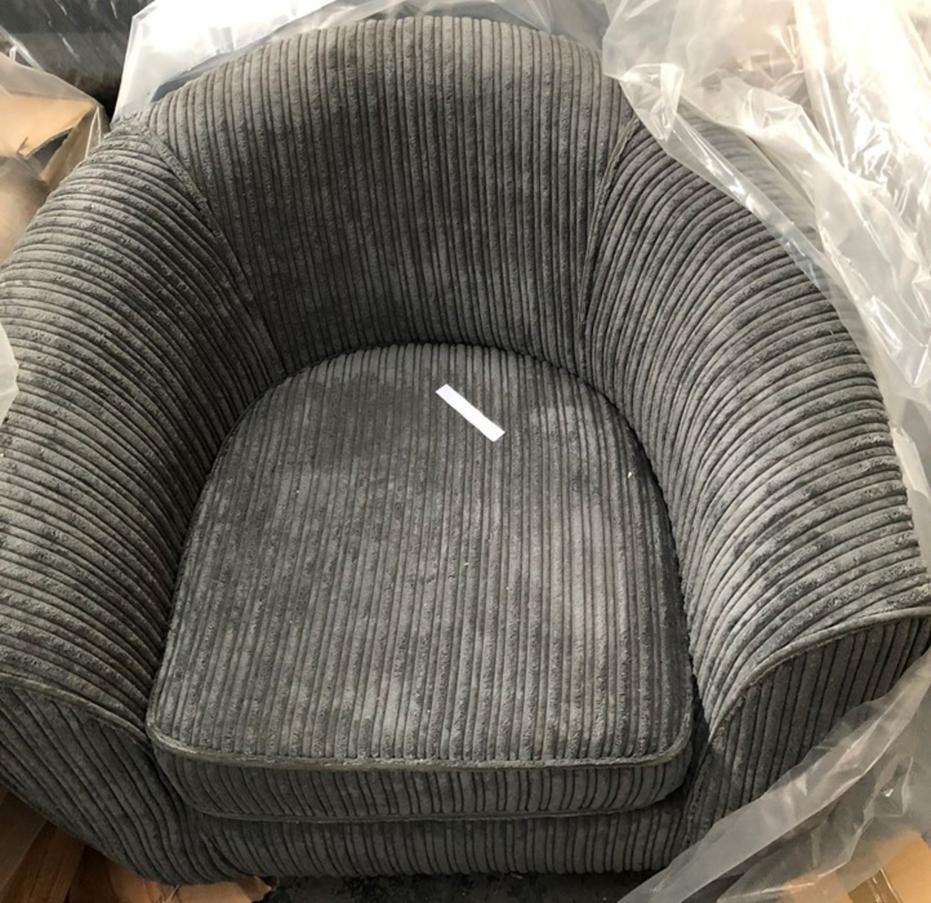 1 BRAND NEW BAGGED DUNELM MARY TUB CHAIR IN LUSH CHARCOAL (VIEWING HIGHLY RECOMMENDED)