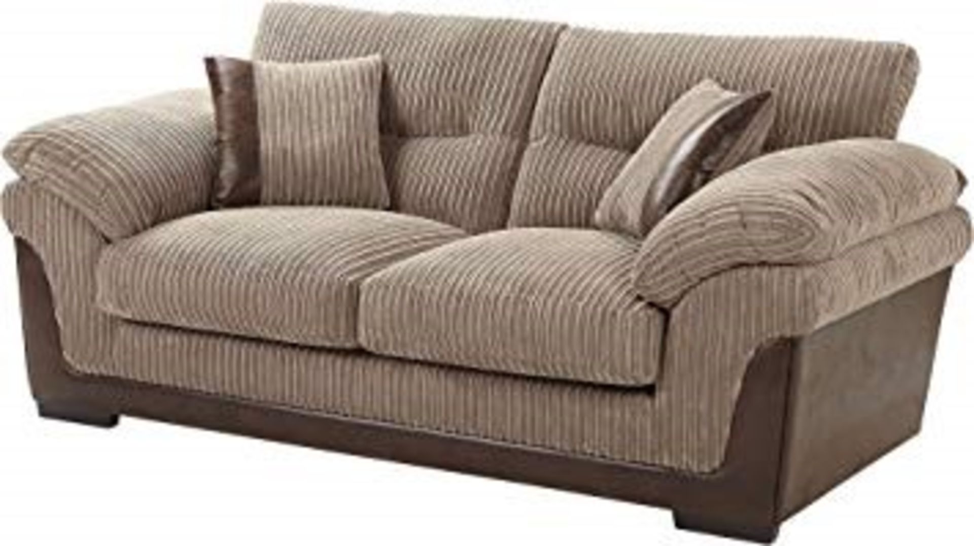 1 BRAND NEW BAGGED KENDAL 2 SEATER JUMBO CORD SOFA IN CHARCOAL (VIEWING HIGHLY RECOMMENDED)