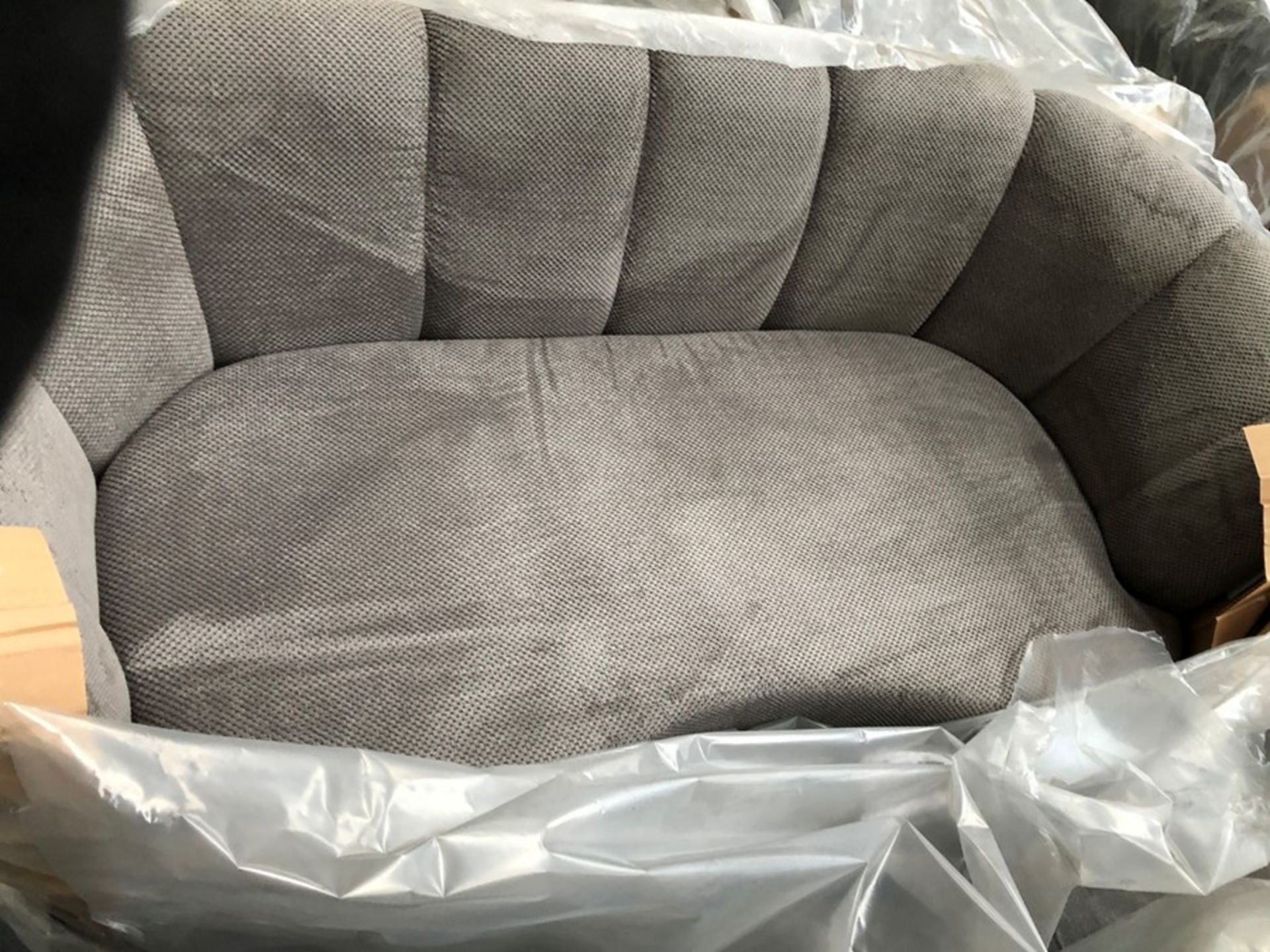 1 BRAND NEW BAGGED FABB SOFAS JELLY 3 SEATER SOFA IN BRICK CHARCOAL (VIEWING HIGHLY RECOMMENDED)