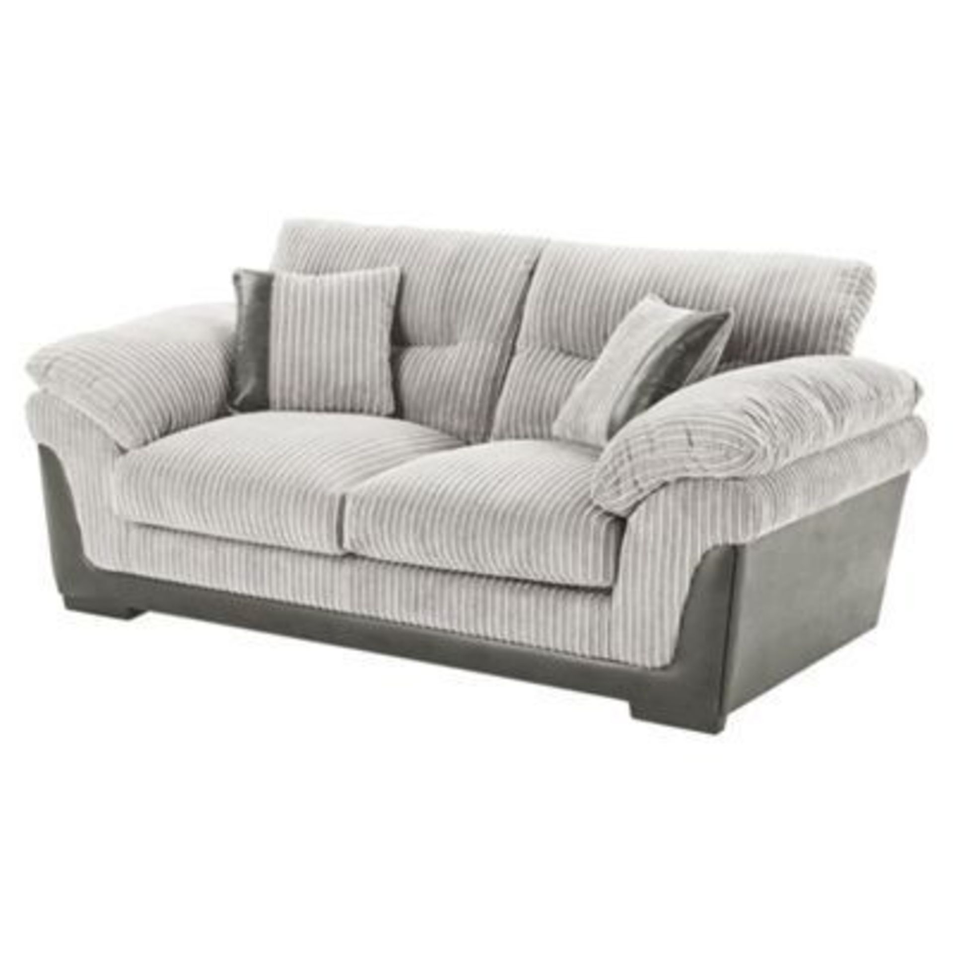 1 BRAND NEW BAGGED KENDAL 2.5 SEATER JUMBO CORD SOFA IN IN LIGHT GREY (VIEWING HIGHLY RECOMMENDED)