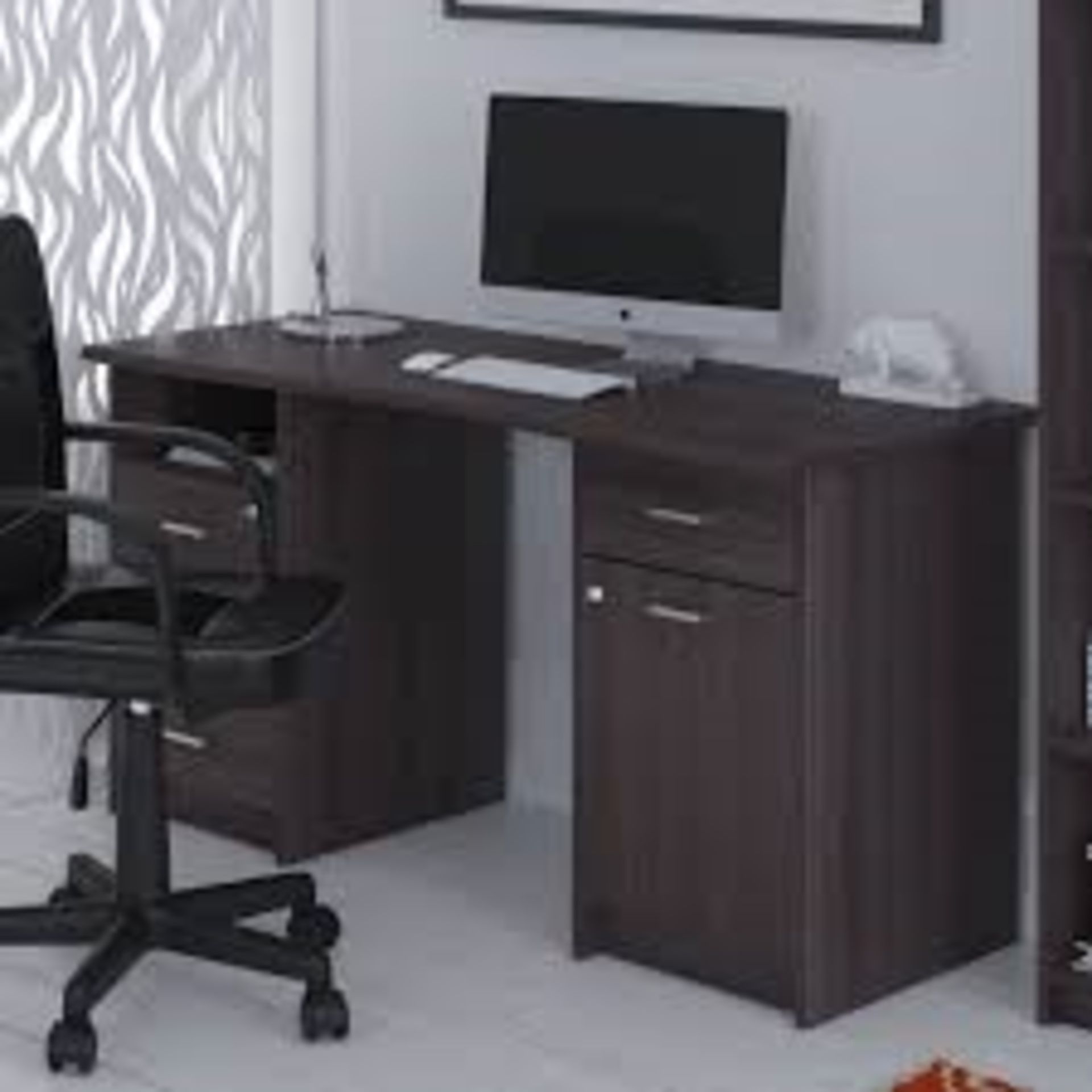 1 GRADE A BOXED MONACO DESK IN VOLCANO OAK / RRP £219.00 (VIEWING HIGHLY RECOMMENDED)