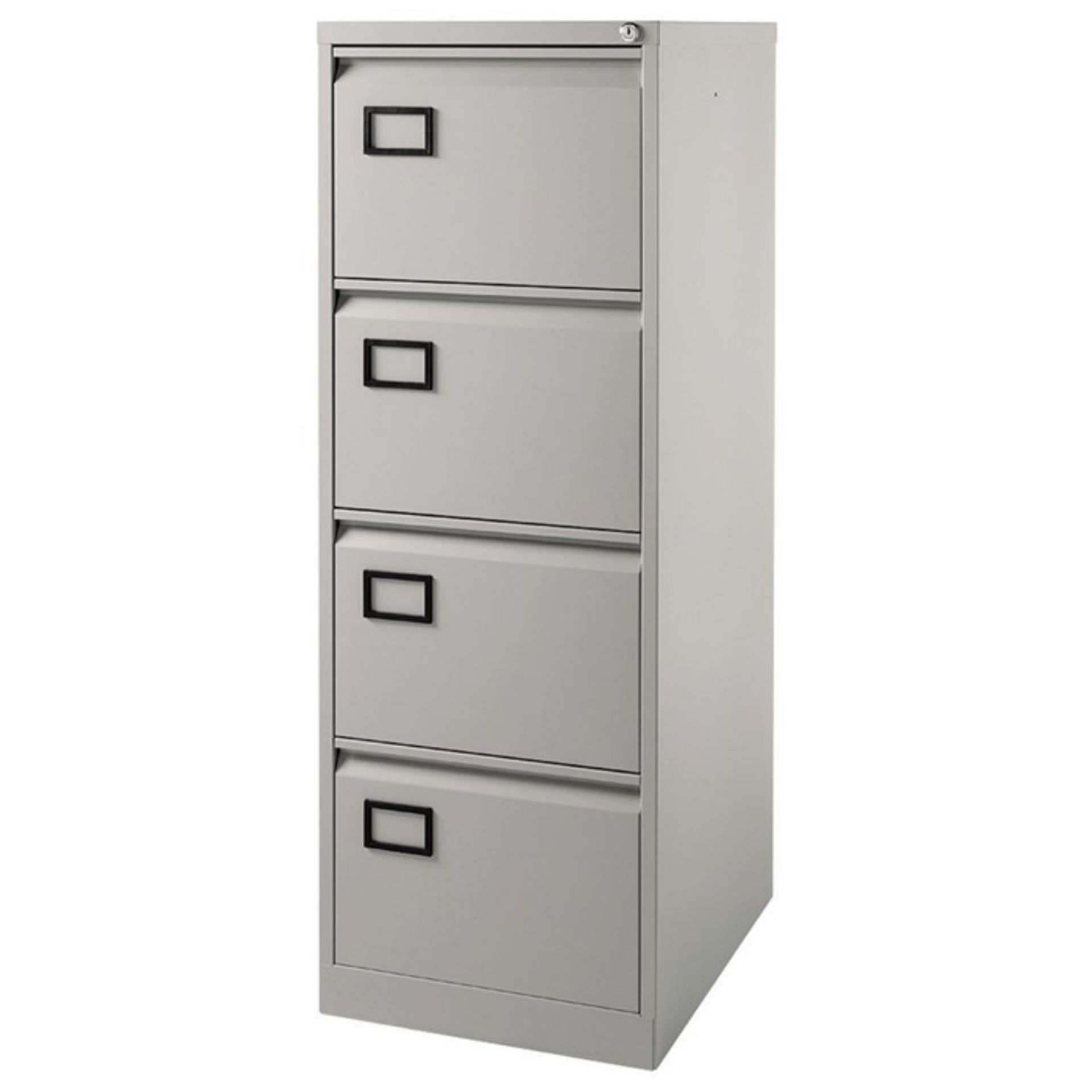 1 GRADE B ASSEMBLED 4 DRAWER FLUSH FRONT FILING CABINET IN LIGHT GREY / RRP £172.99 (VIEWING