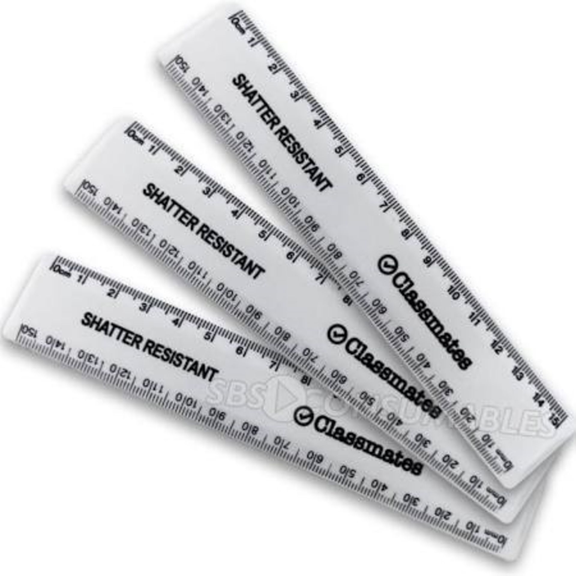 1 LOT TO CONTAIN 19 PACKS OF BRAND NEW CLASSMATE WHITE 20CM RULERS AND 4 PACKS OF CLASSMATE CLEAR