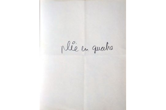 Vautier Ben Bleistift Auf Gefaltetem Papier 27 X 21 Cm Plie En Quatre In Vier Falten Vom Ku