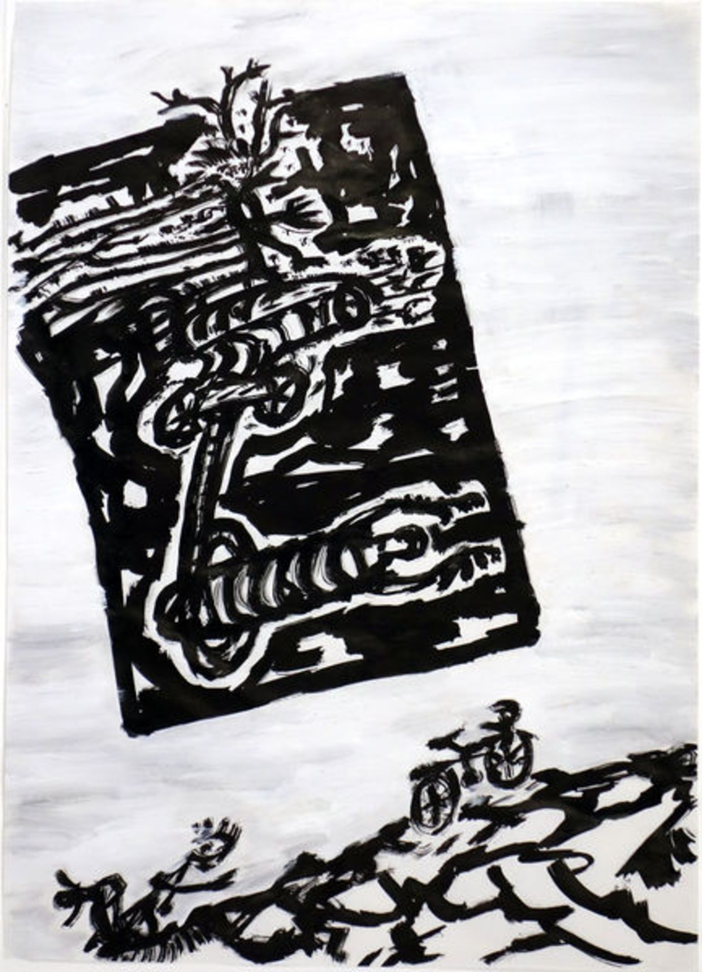 Bömmels, Peter Gouache auf Papier, 41,5 x 29,5 cm Captured (1982) Verso signiert, betitelt und