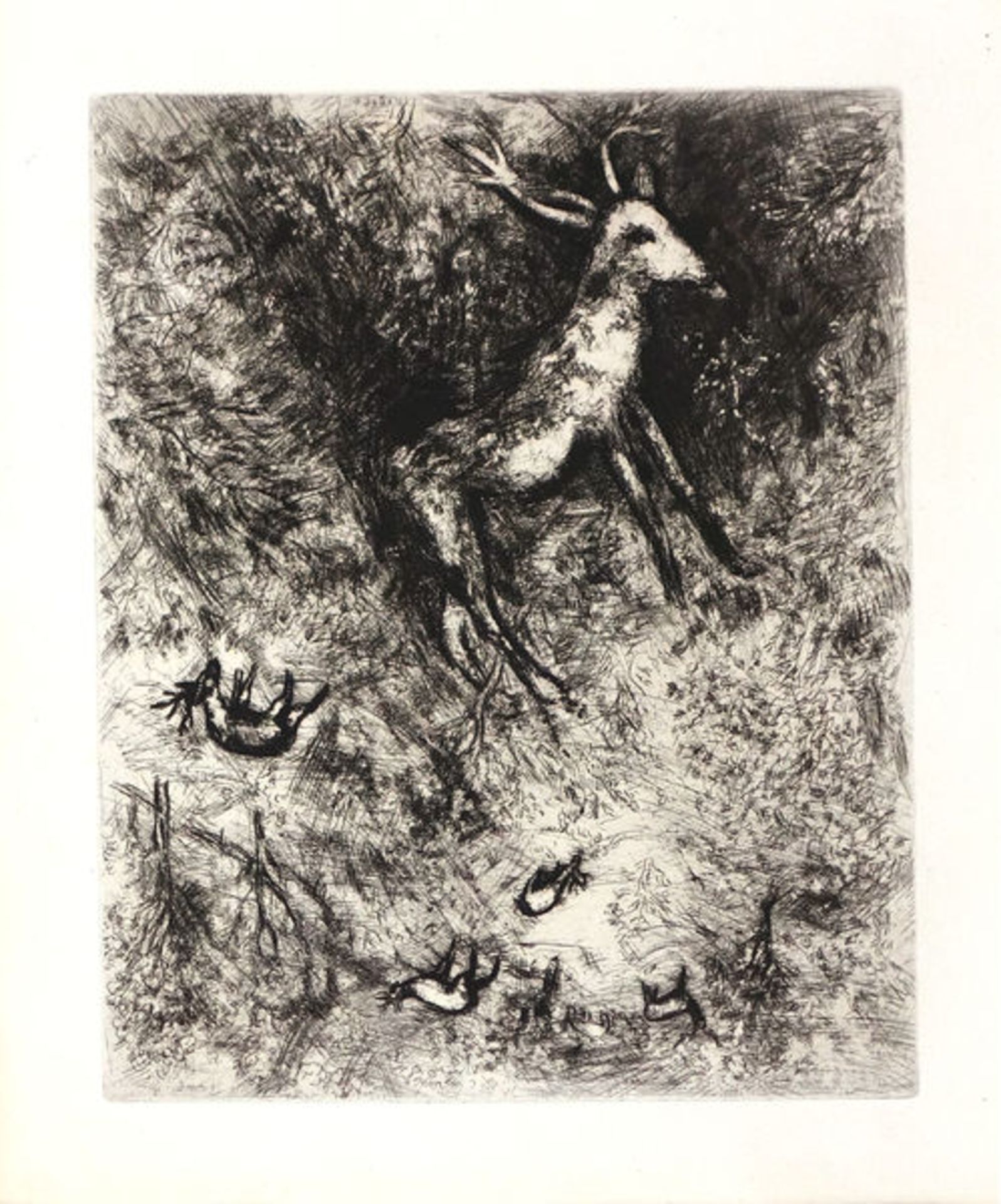 Chagall, Marc Radierung auf Velin, 29,5 x 24 cm Blatt aus: "Jean de la Fontaine: Fables" (1952)