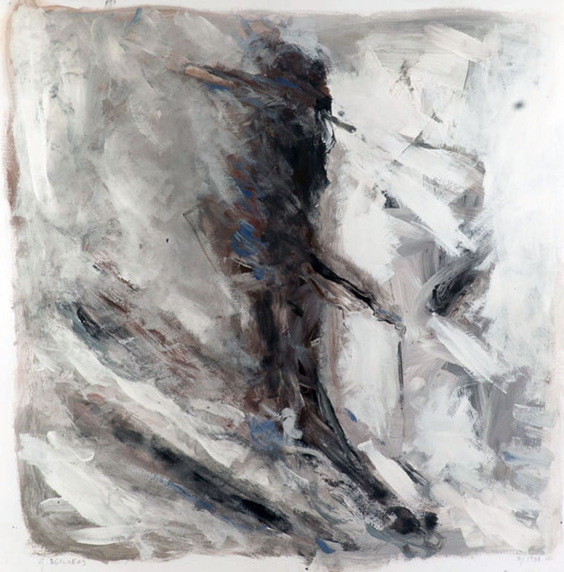 Beckers, Günther Mischtechnik auf Papier, 70 x 70 cm Studie nach Francis Bacon (1988) Signiert und