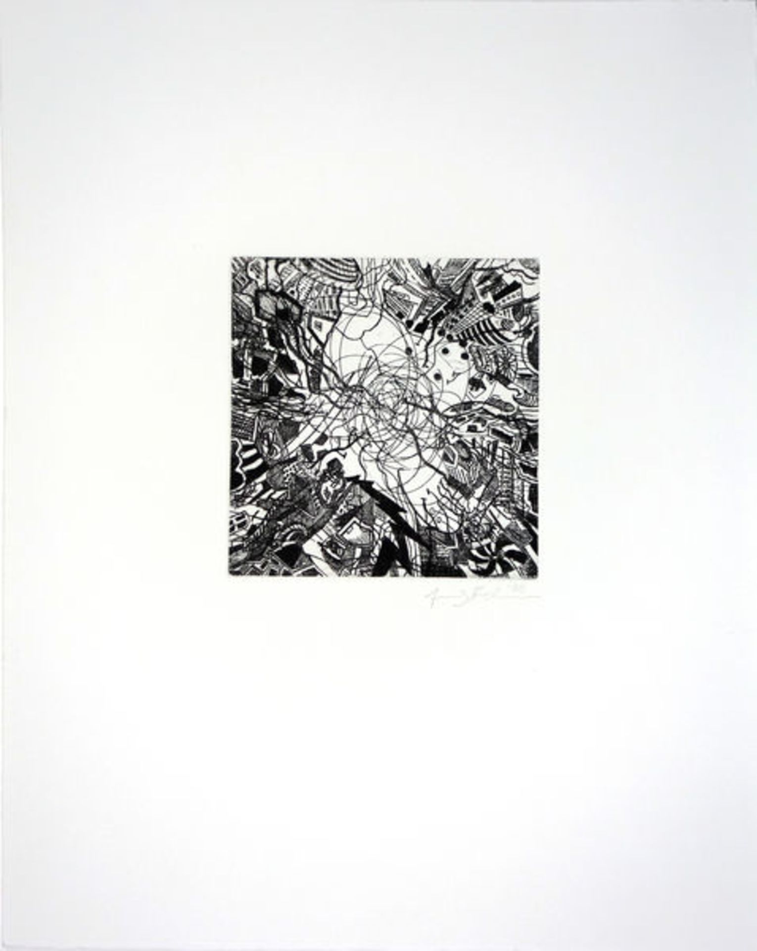 Ackermann, Franz Radierung auf Bütten, 15,2 x 14,6 cm Grand opening (shop till you drop) (2000)