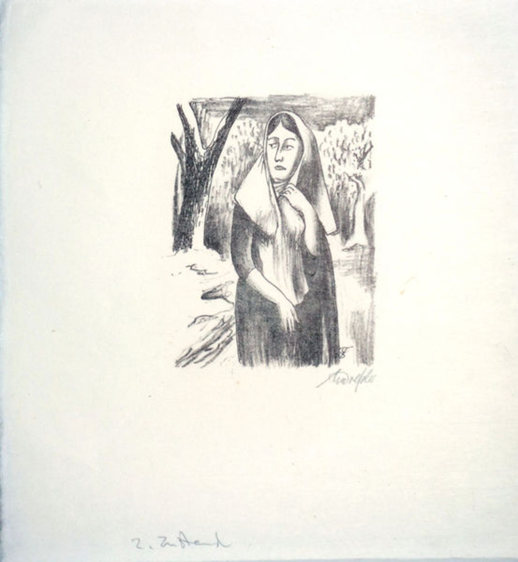 Dressler, August WilhelmSammlung von 9 Blatt Lithographien auf JapanpapierTänzerinnen/ Menschen am - Bild 5 aus 7