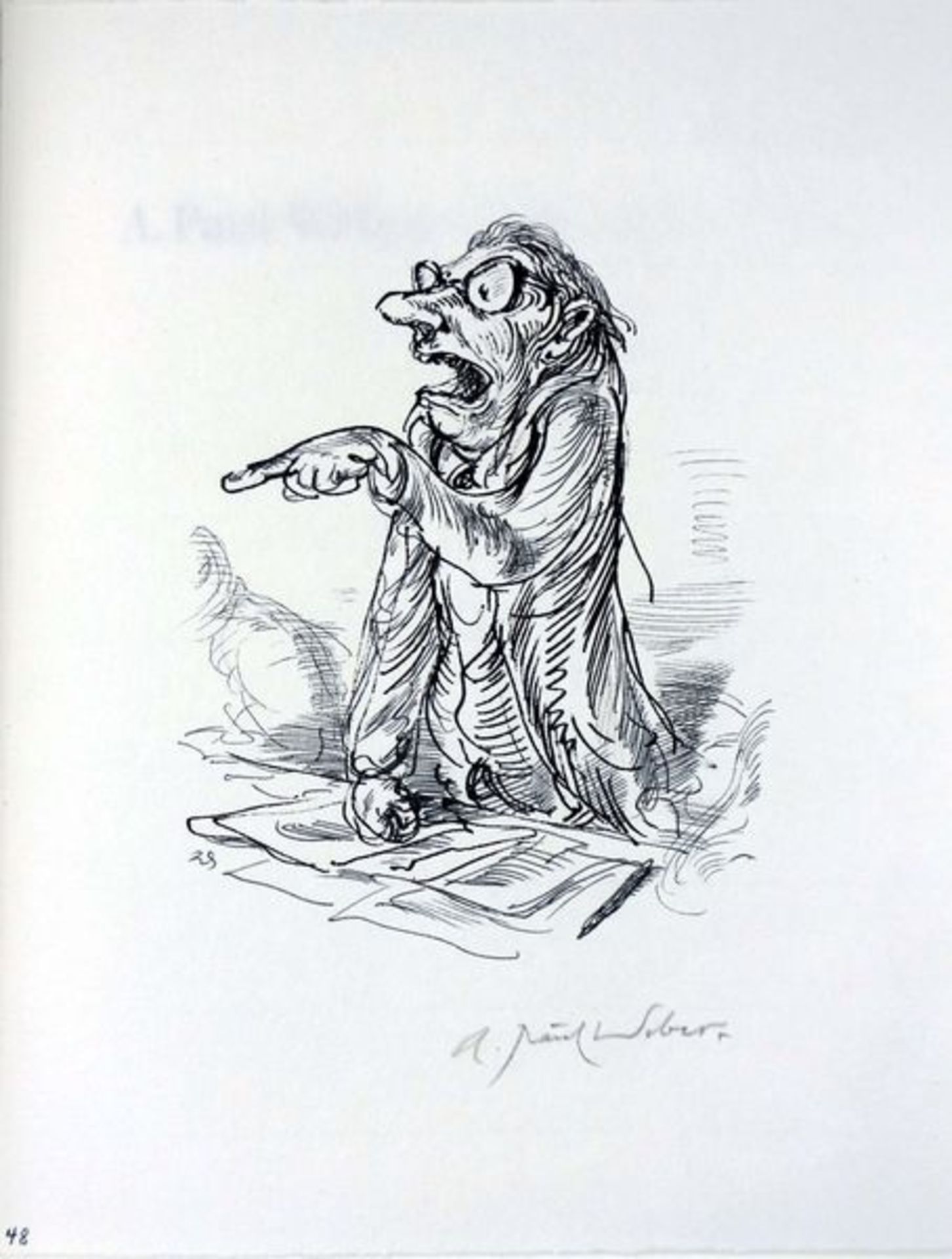 Weber, Andreas PaulHandzeichnung Feder in Tusche auf leichten Bütten, 30,5 x 24,2 cmOhne Titel (