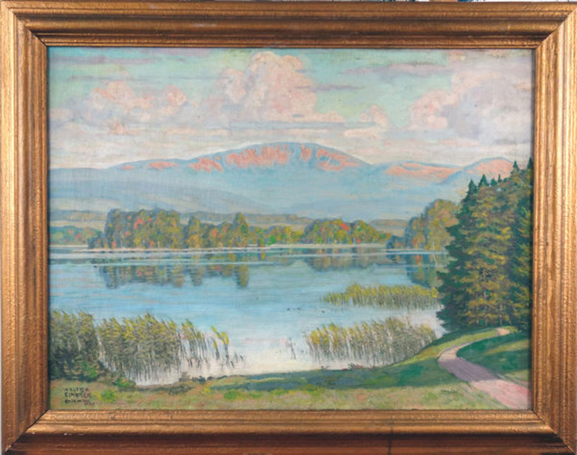 Einbeck, WalterÖl auf Leinwand, 60 x 80 cmChiemsee (1934)Signiert, betitelt und datiert unten links. - Bild 2 aus 2