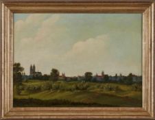 Gemälde sign. G. Darner Dat. (18)70 "Blick auf Magdeburg" Öl/Lwd., 47 x 64 cm