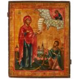 Gr. Ikone Russland um 1870 "Maria u. Evangelien" 73 x 58,5 cm