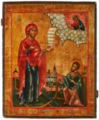 Gr. Ikone Russland um 1870 "Maria u. Evangelien" 73 x 58,5 cm