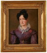 Gemälde wohl Friedrich Moosbrugger 1804 Konstanz - 1830 St. Petersburg "Portrait einer Dame" verso