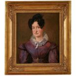 Gemälde wohl Friedrich Moosbrugger 1804 Konstanz - 1830 St. Petersburg "Portrait einer Dame" verso