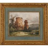 Aquarell Jacques Guiaud 1811 Chambéry/Savoie - 1876 Paris "Ansicht des Heidelberger Schlosses" u.