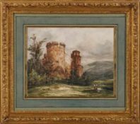 Aquarell Jacques Guiaud 1811 Chambéry/Savoie - 1876 Paris "Ansicht des Heidelberger Schlosses" u.