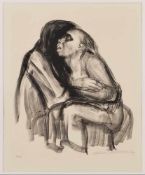 Lithografie 1934 Käthe Kollwitz 1867 Königsberg - 1945 Moritzburg "Tod hält Mädchen im Schoß (Bl.